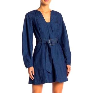 Free People Karmen Mini Denim Dress Dark Blue